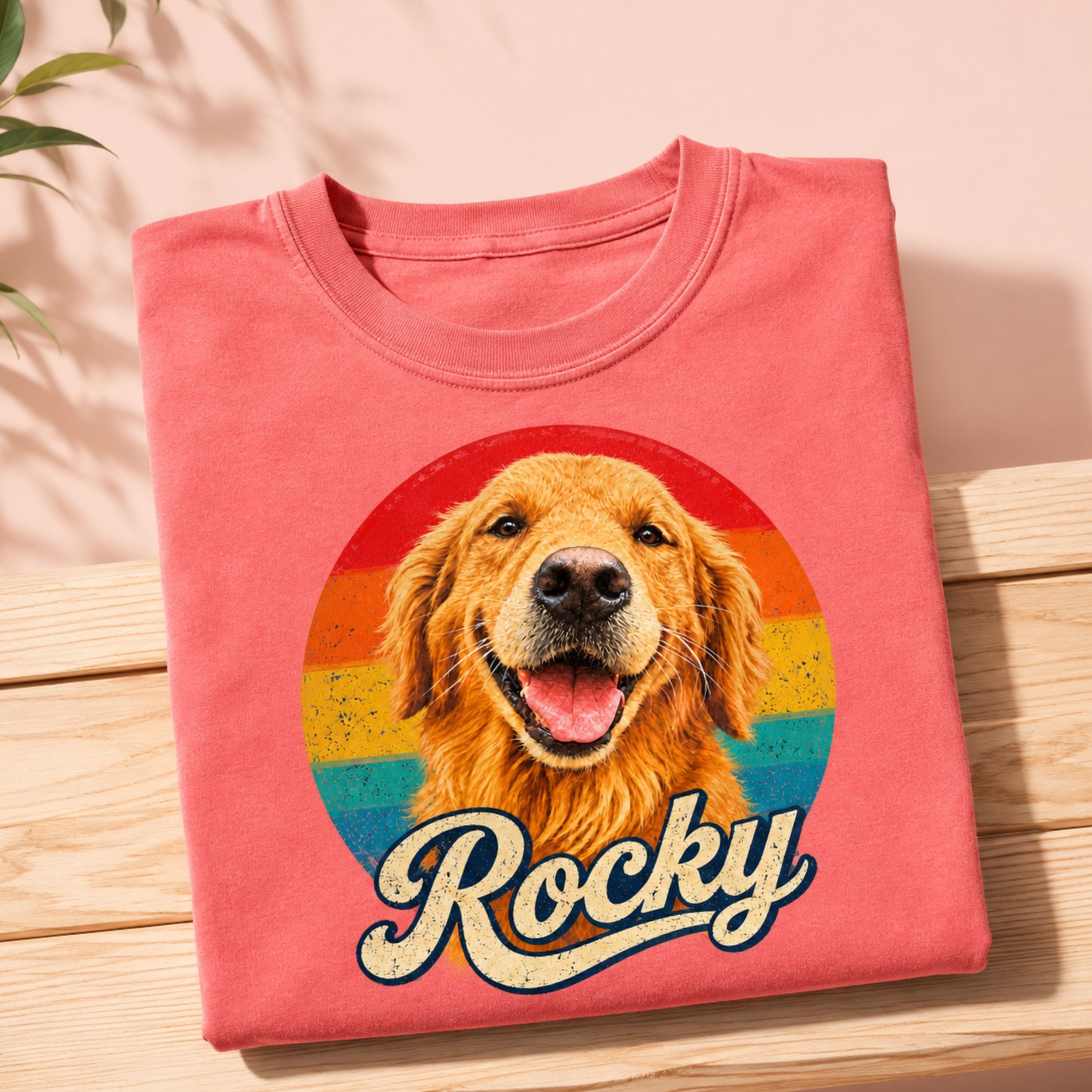 Custom Dog T-Shirt – Personalized Retro Pet Portrait