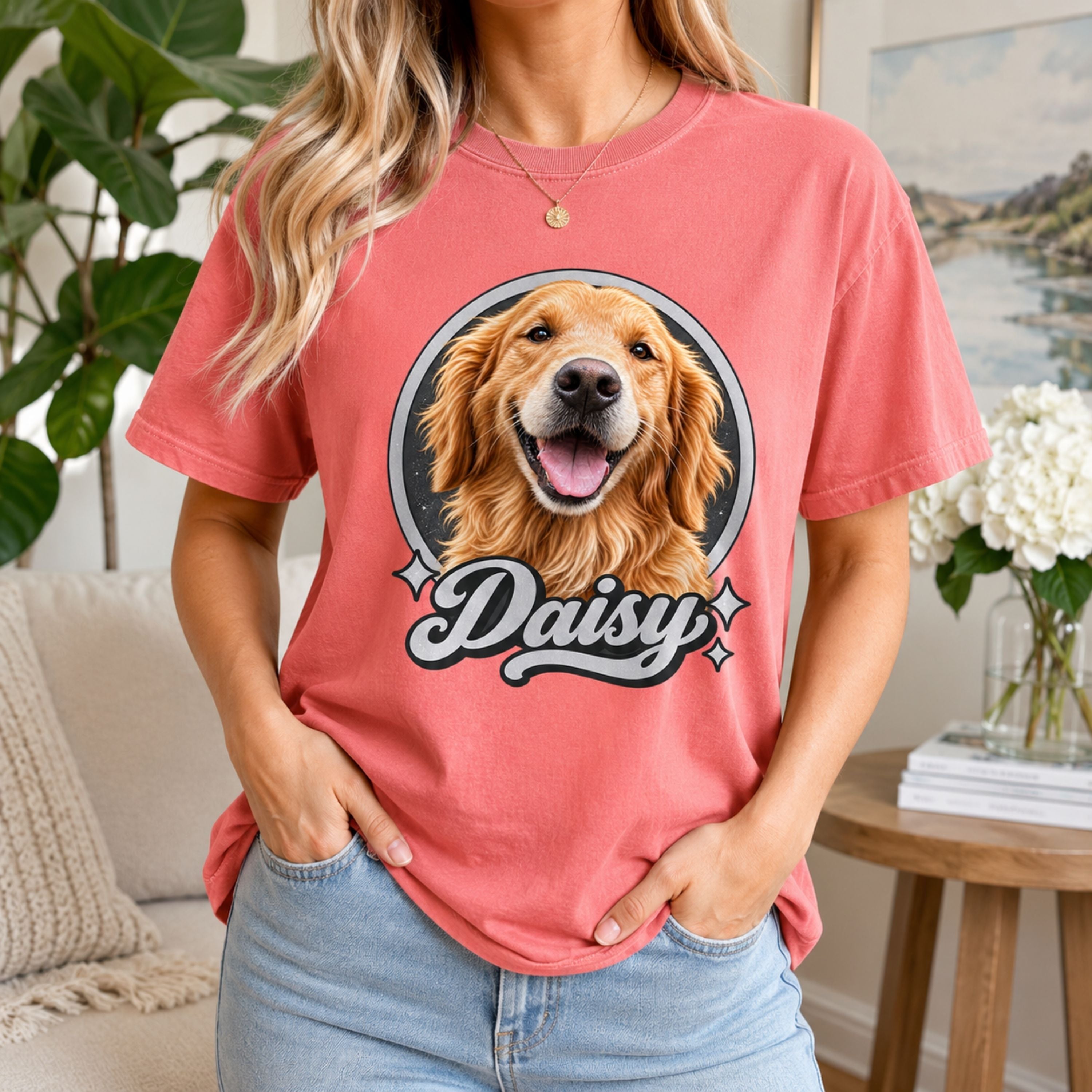Custom Dog Shirt – Personalized Vintage Pet Portrait T-Shirt