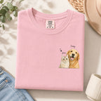 Custom Two Pet Portrait T-Shirt with Names | Personalized Pet Shirt