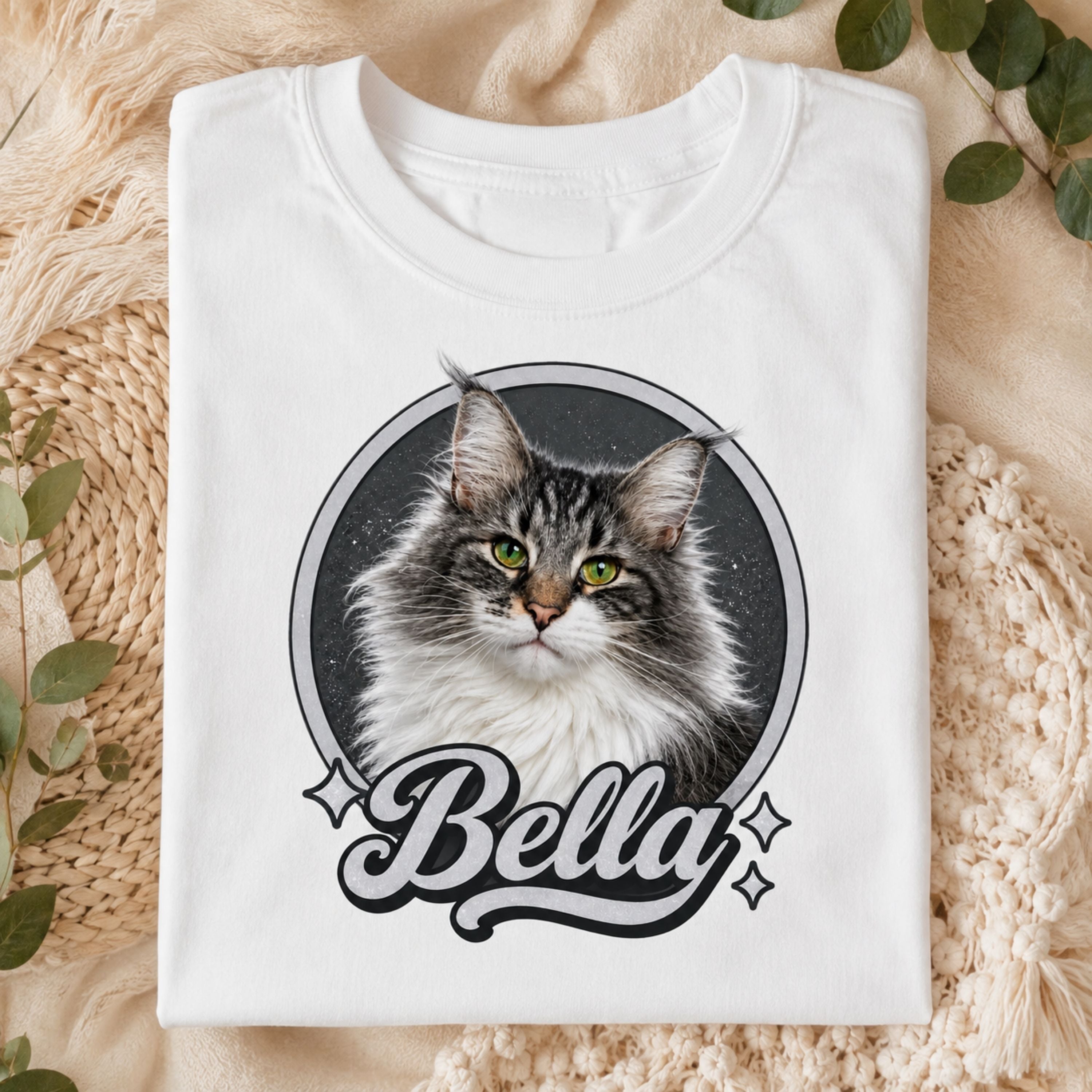 Custom Cat Shirt – Personalized Vintage Pet Portrait Tee