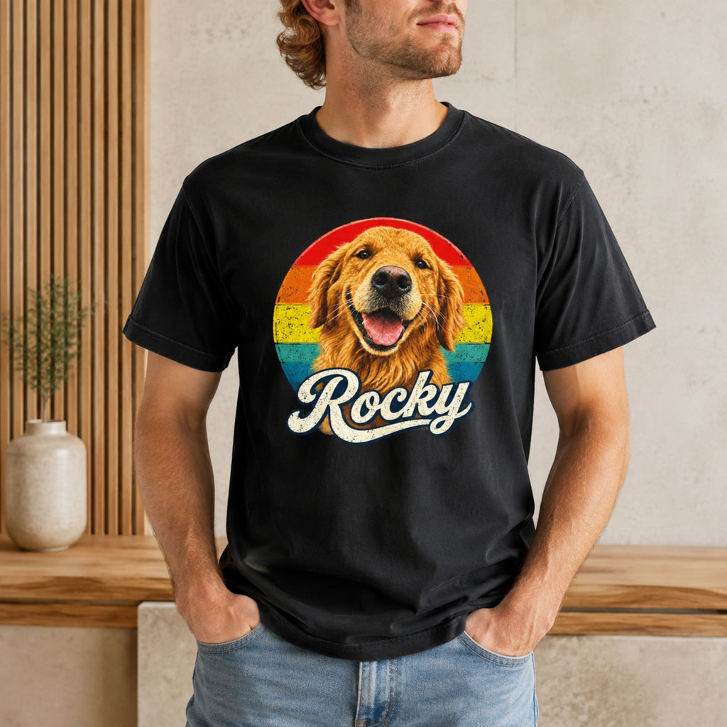 Custom Dog T-Shirt – Personalized Retro Pet Portrait