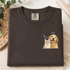 Custom Two Pet Portrait T-Shirt with Names | Personalized Pet Shirt
