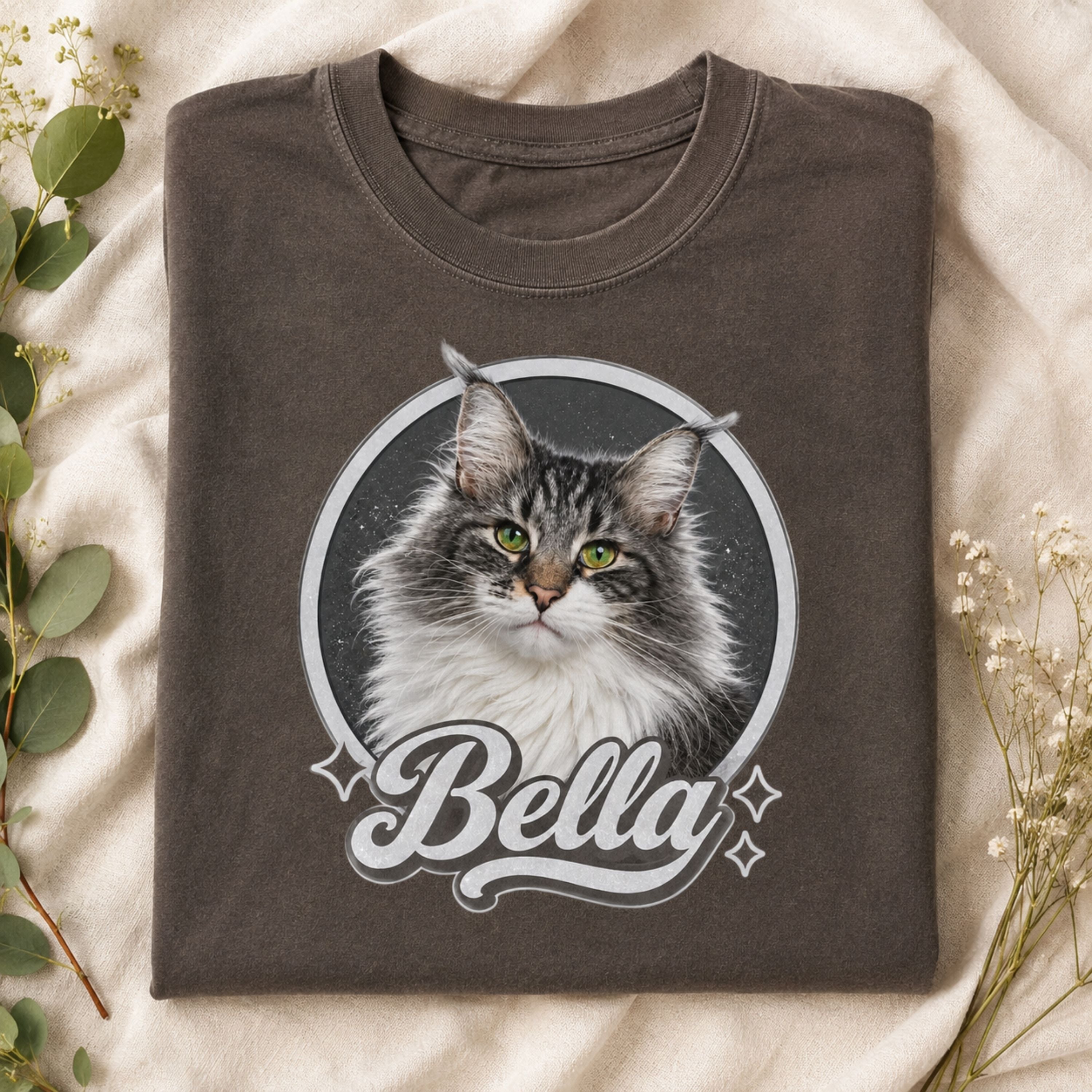 Custom Cat Shirt – Personalized Vintage Pet Portrait Tee