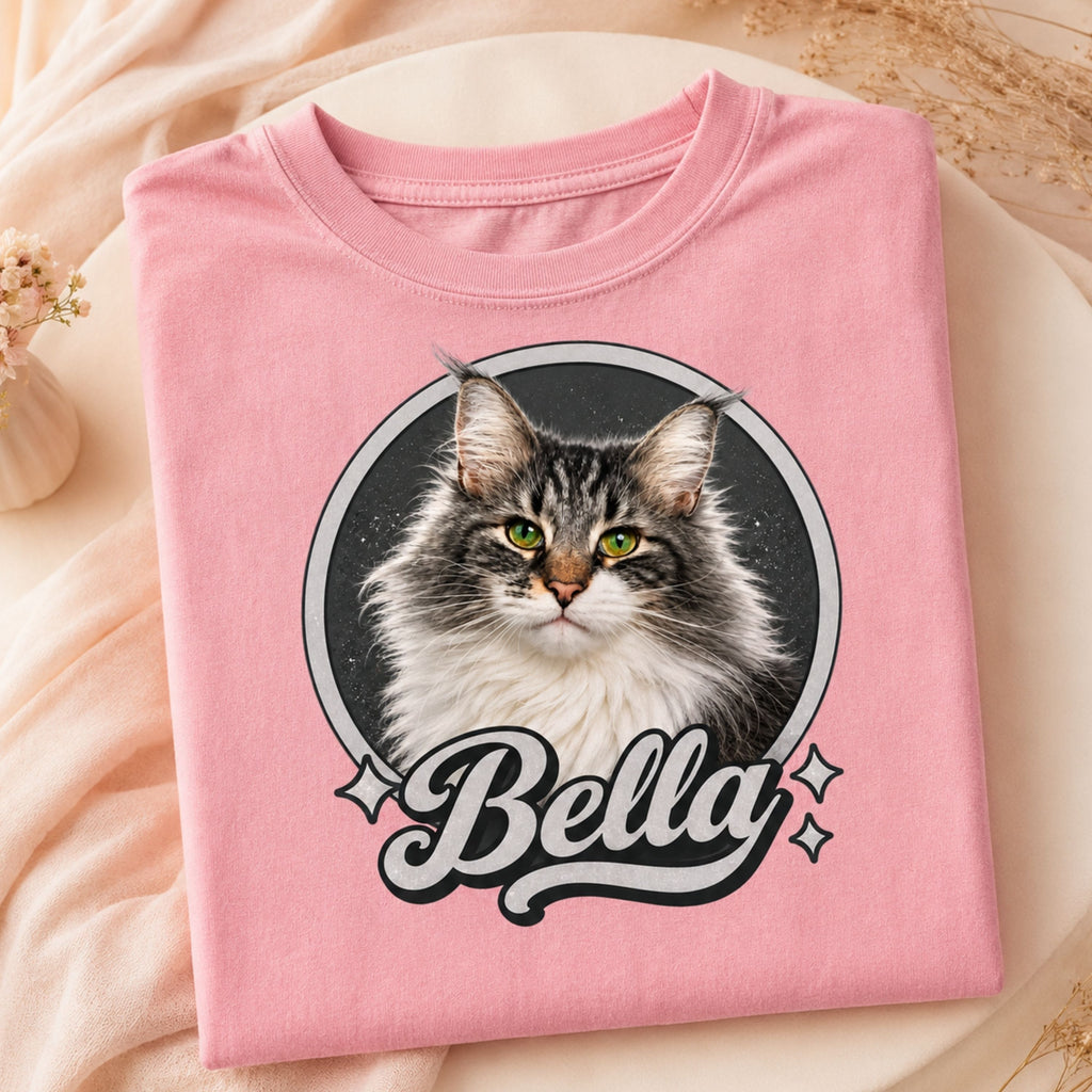 Custom Cat Shirt – Personalized Vintage Pet Portrait Tee