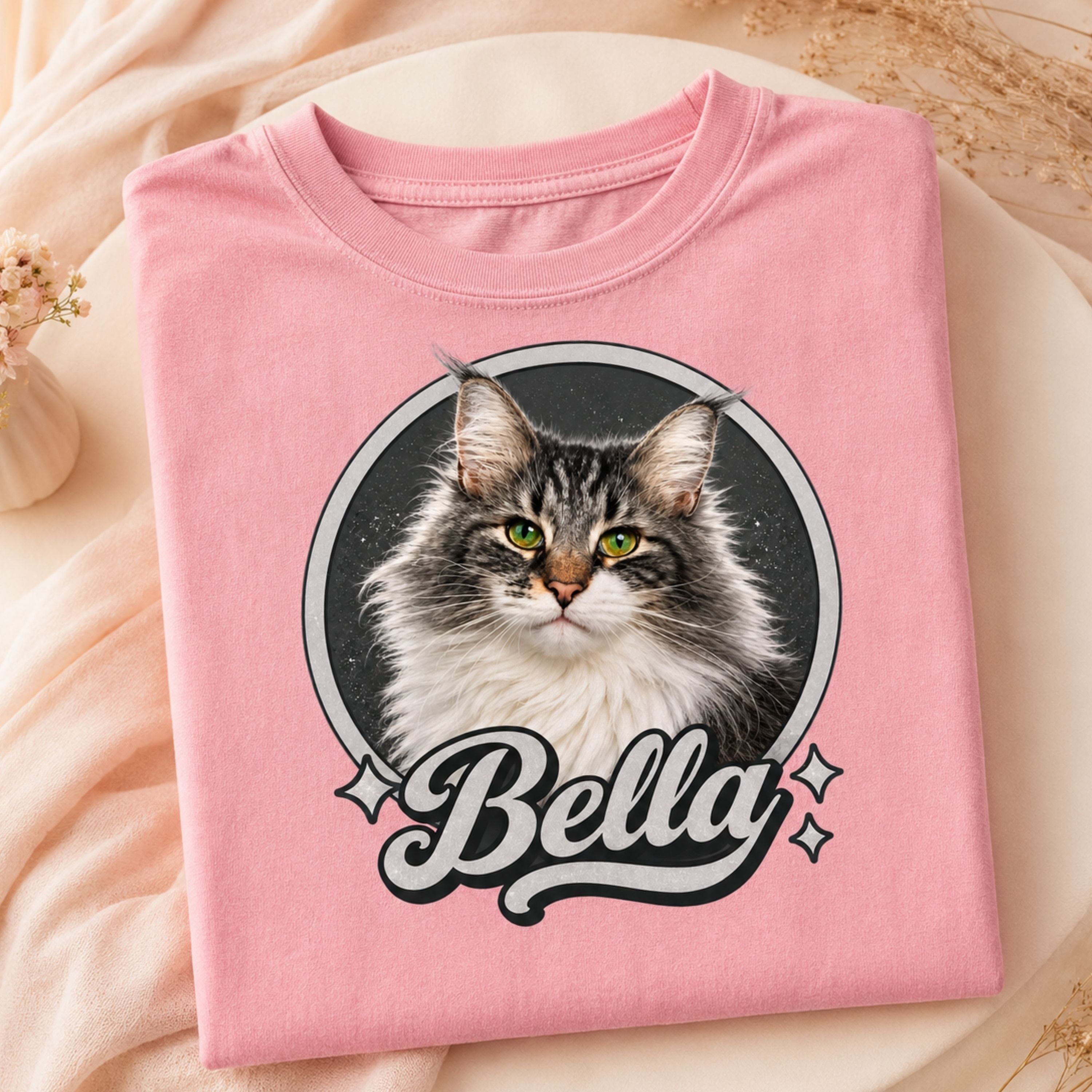Custom Cat Shirt – Personalized Vintage Pet Portrait Tee