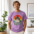 Custom Cat Shirt – Personalized Retro Pet Portrait T-Shirt