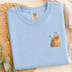 Custom Watercolor Pet Portrait Shirt with Name – Dog & Cat T-Shirt
