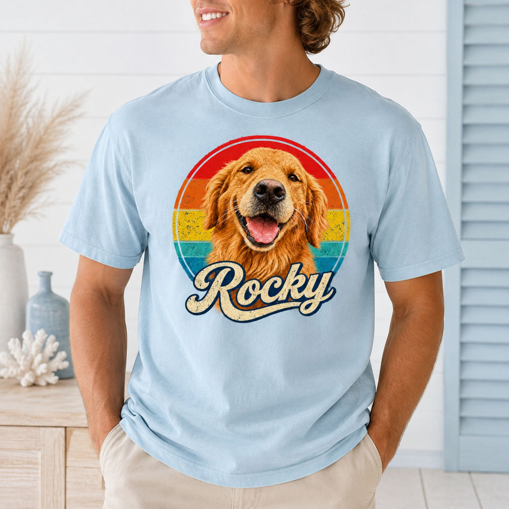 Custom Dog T-Shirt – Personalized Retro Pet Portrait