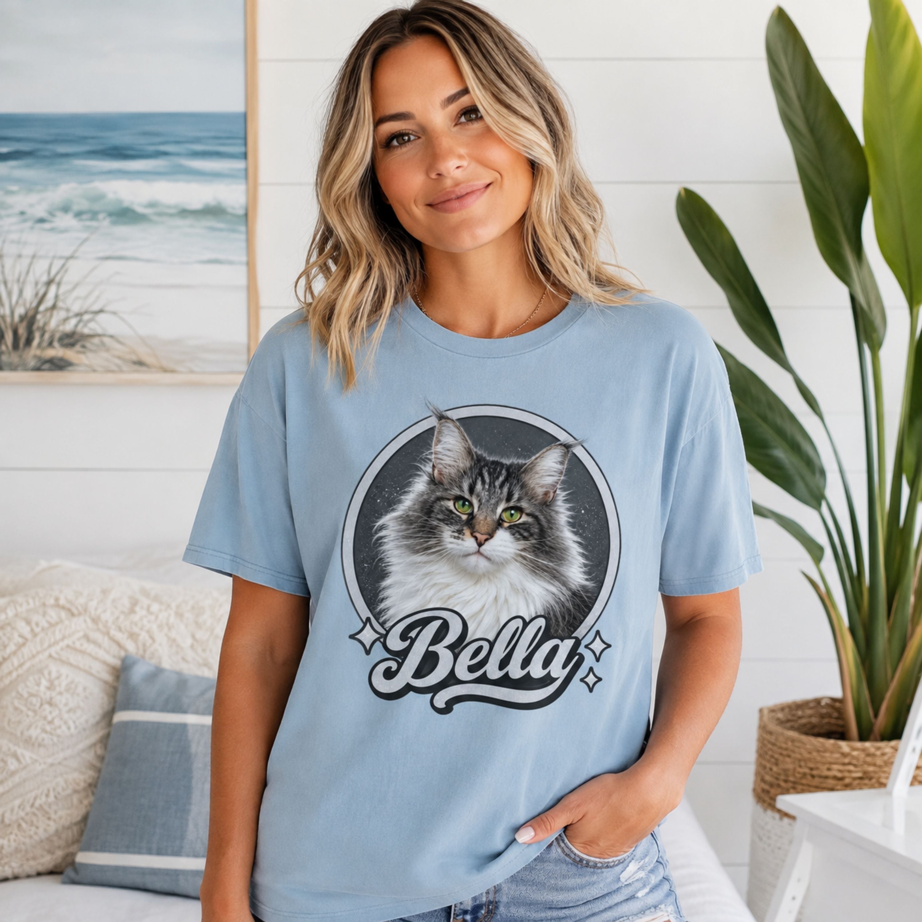 Custom Cat Shirt – Personalized Vintage Pet Portrait Tee