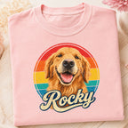 Custom Dog T-Shirt – Personalized Retro Pet Portrait