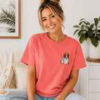Custom Two Pet Portrait T-Shirt with Names