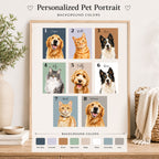 Custom Minimalist Pet Portrait from Photo | Personalized Pet Art