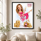 Custom Female Birthday Caricature Portrait – Personalized Gift