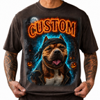 Custom Pet Halloween Shirt – Spooky Portrait T-Shirt