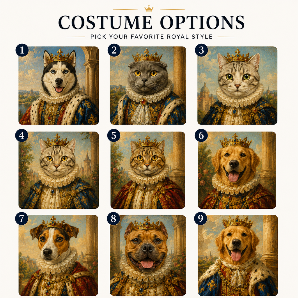 Custom Renaissance Pet Portrait | Royal Oil Painting Gift