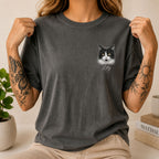 Custom Cat Shirt with Personalized Minimalist Pet Portrait