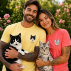 Custom Cat Shirt with Personalized Minimalist Pet Portrait