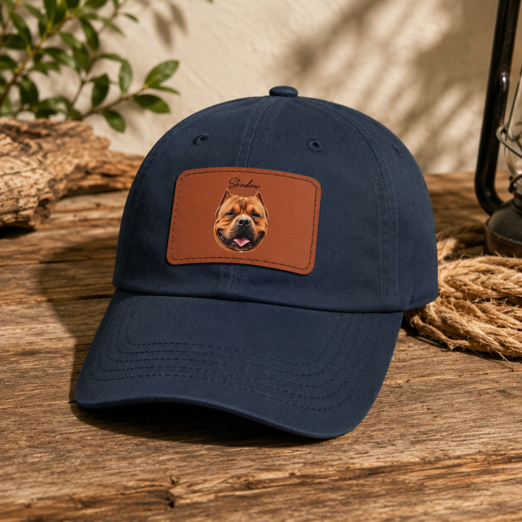 Custom Pet Portrait Dad Hat with Personalized Name Patch