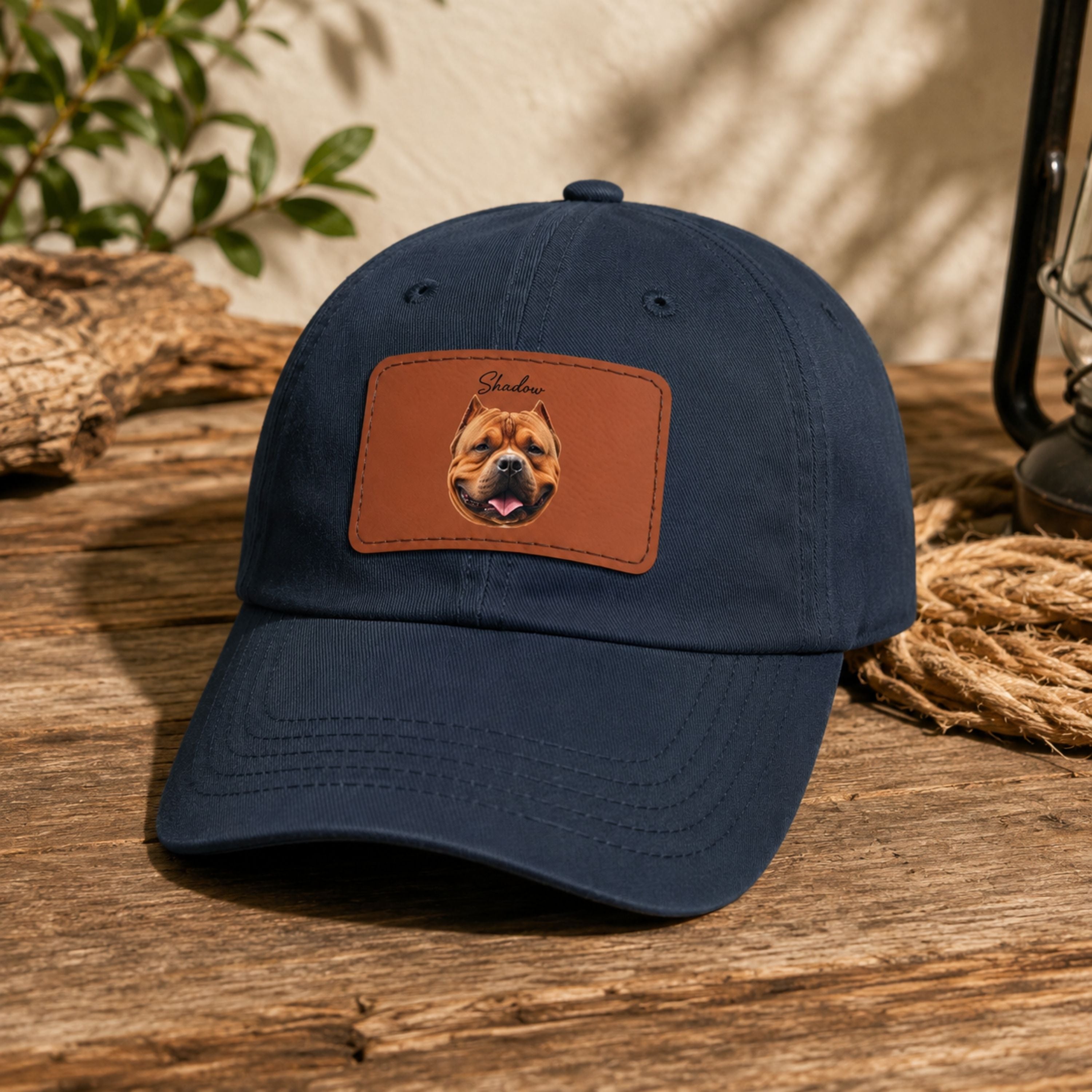 Custom Pet Portrait Dad Hat with Personalized Name Patch