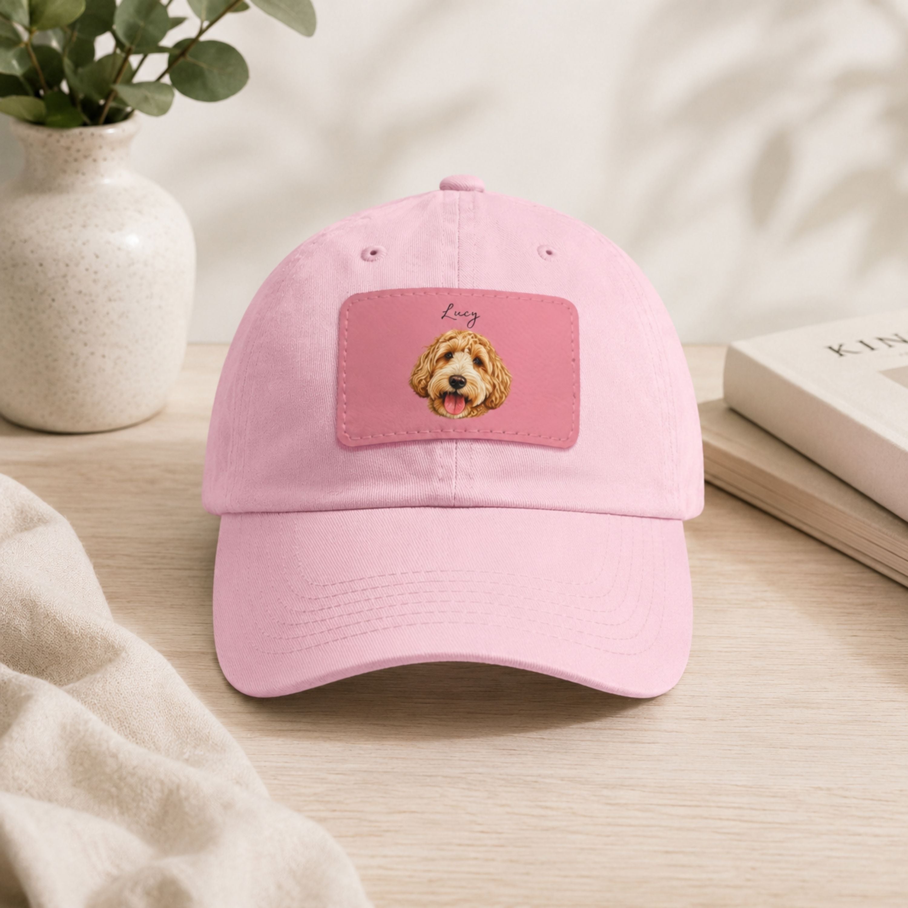 Custom Pet Portrait Dad Hat with Personalized Name Patch