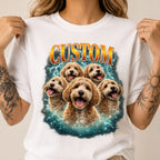Custom Vintage Pet Portrait T-Shirt | Personalized Dog Graphic Tee