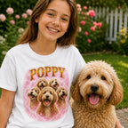 Custom Vintage Pet Portrait T-Shirt | Personalized Dog Graphic Tee