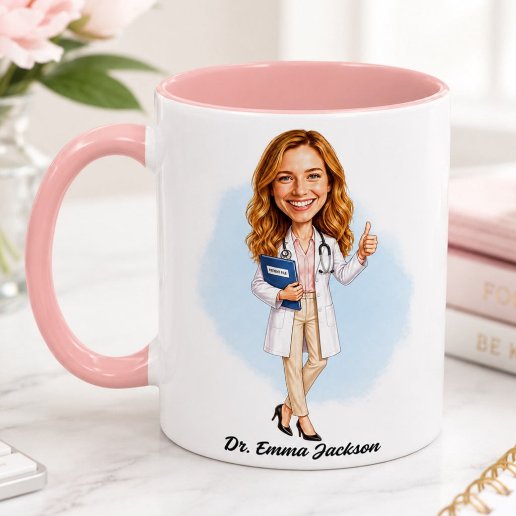 Personalized Doctor Caricature Mug – A Gift They’ll Love