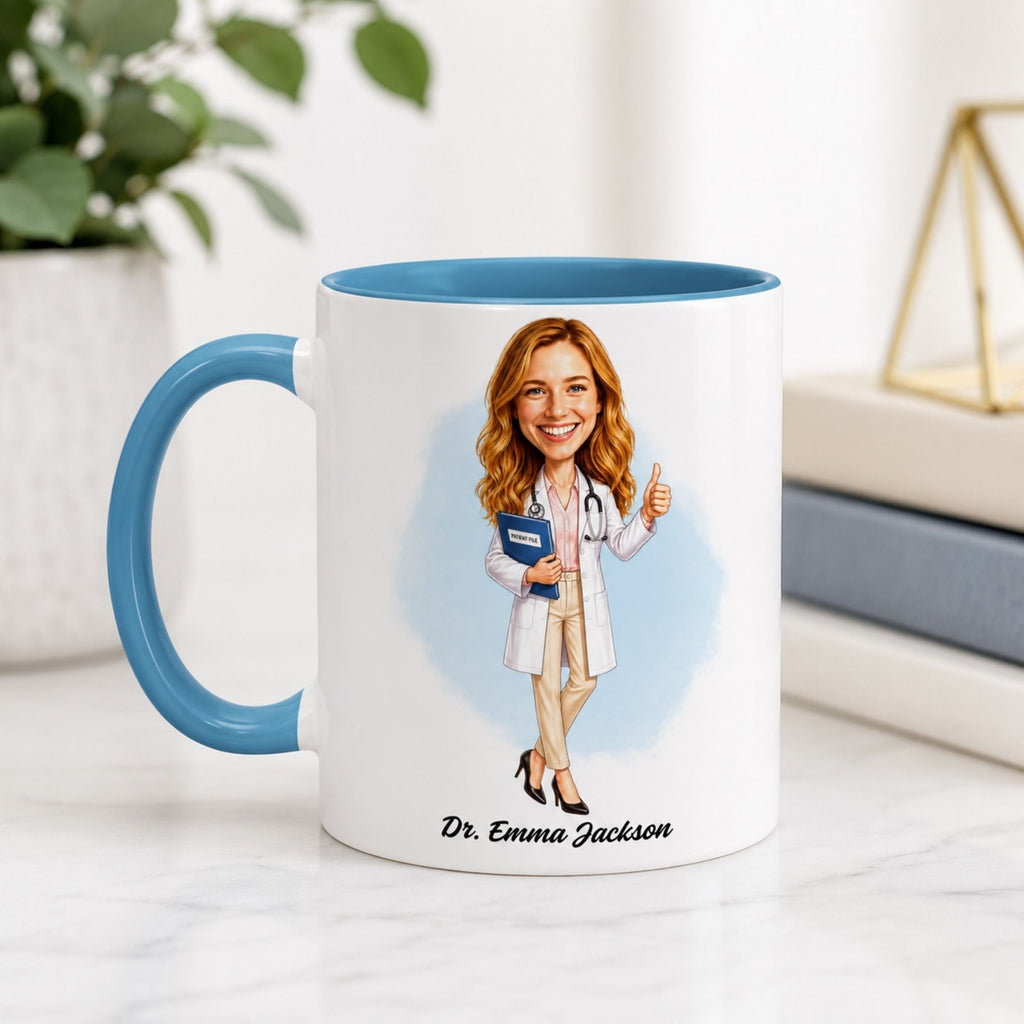 Personalized Doctor Caricature Mug – A Gift They’ll Love