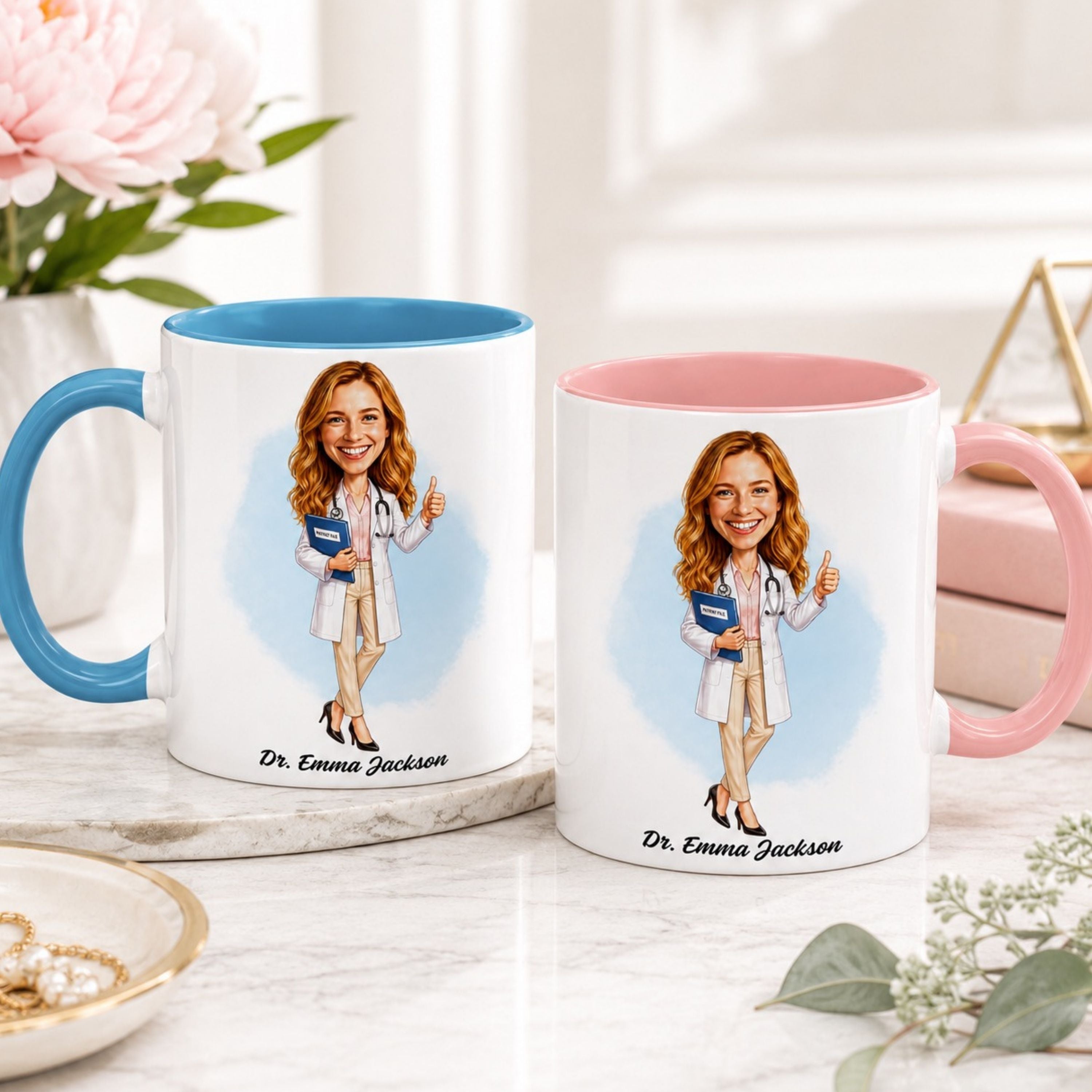 Personalized Doctor Caricature Mug – A Gift They’ll Love