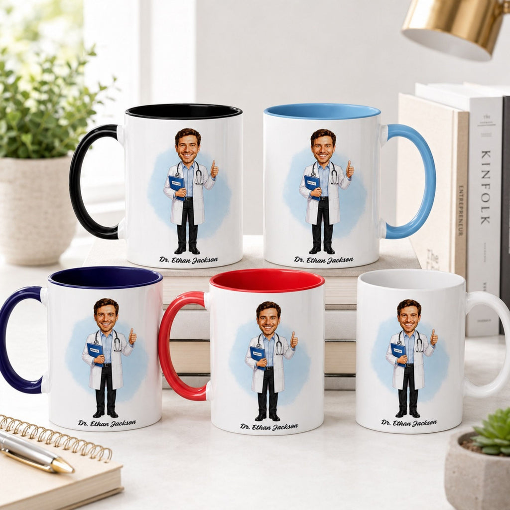 Personalized Doctor Caricature Mug – Create Their Gift Today