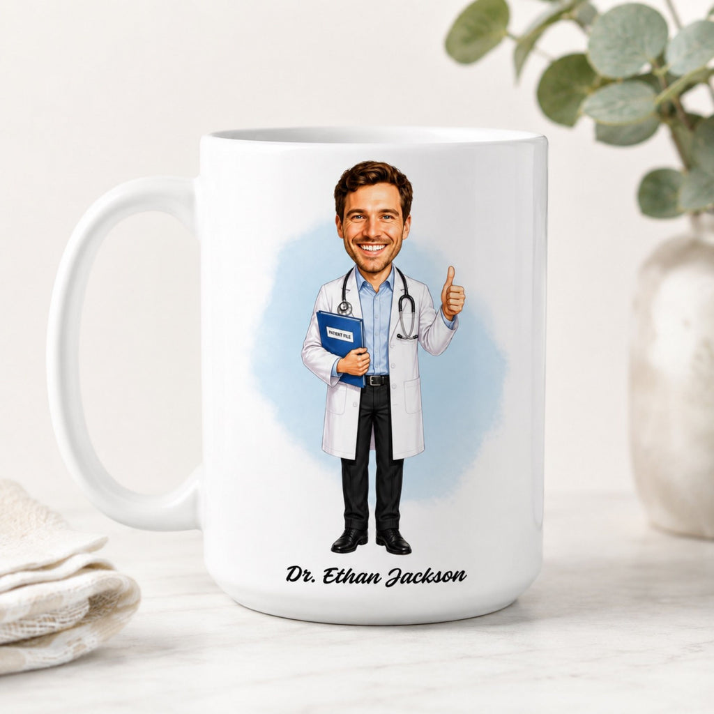 Personalized Doctor Caricature Mug – Create Their Gift Today