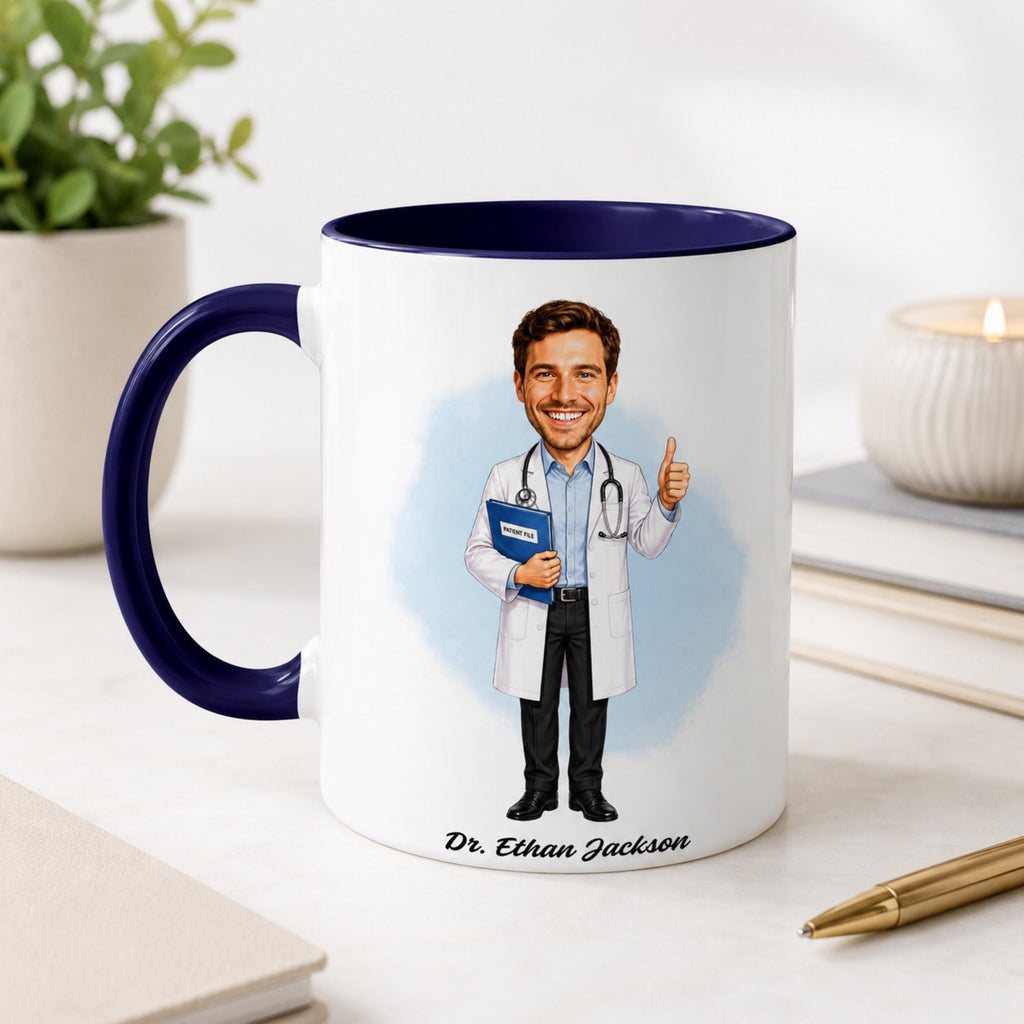 Personalized Doctor Caricature Mug – Create Their Gift Today