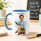 Personalized Elementary Teacher Caricature Mug from Photo – Custom Gift
