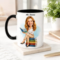 Custom Elementary Teacher Caricature Mug – Personalized Gift
