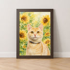 Custom Watercolor Pet Portrait from Photo | Personalized Floral Dog Art