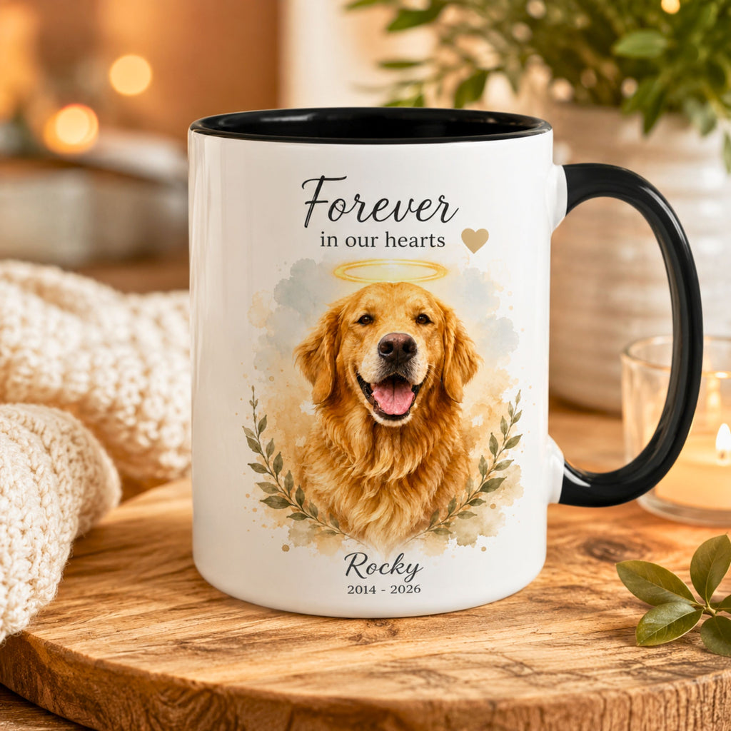 Custom Pet Memorial Mug – Personalized Watercolor Portrait