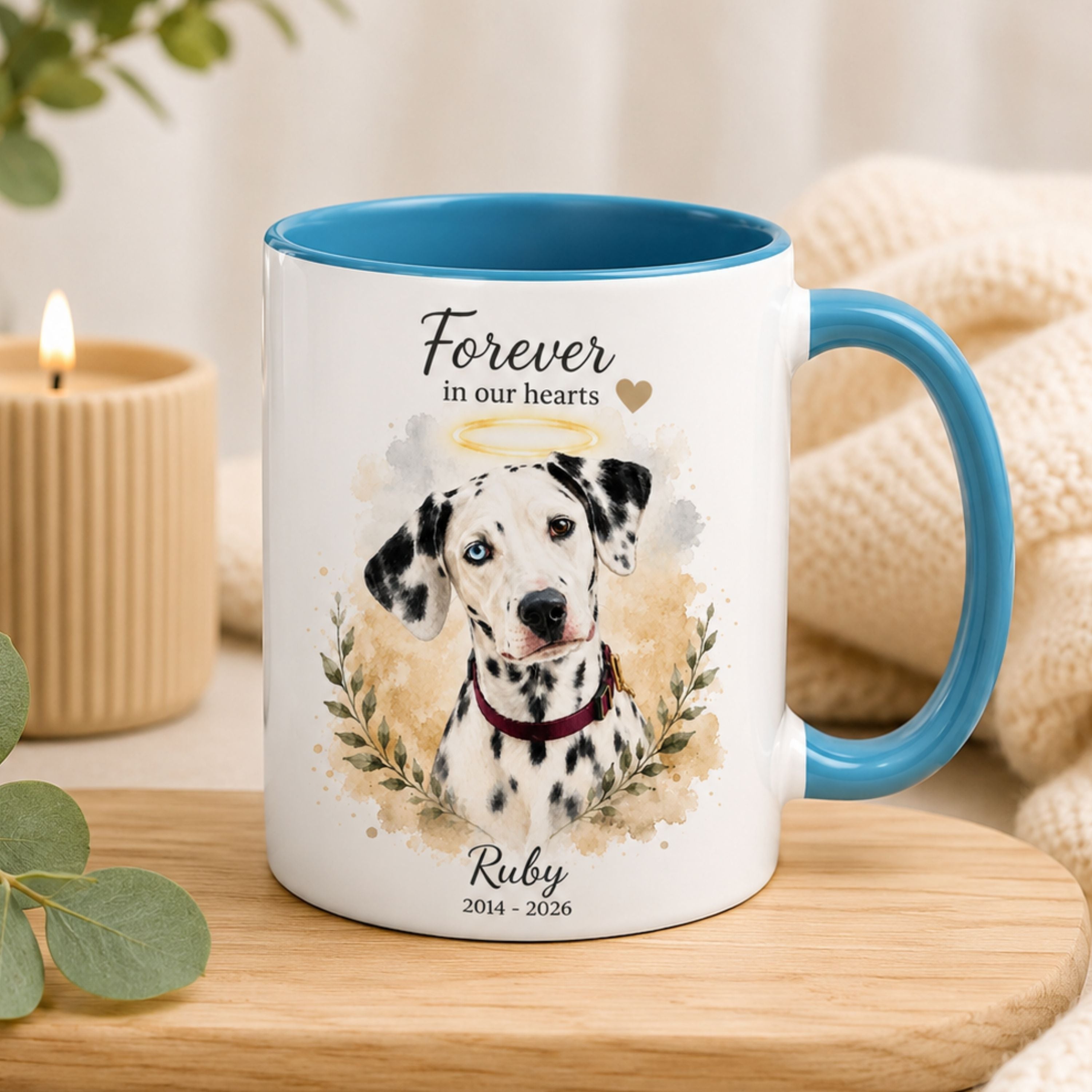 Custom Pet Memorial Mug – Personalized Watercolor Portrait