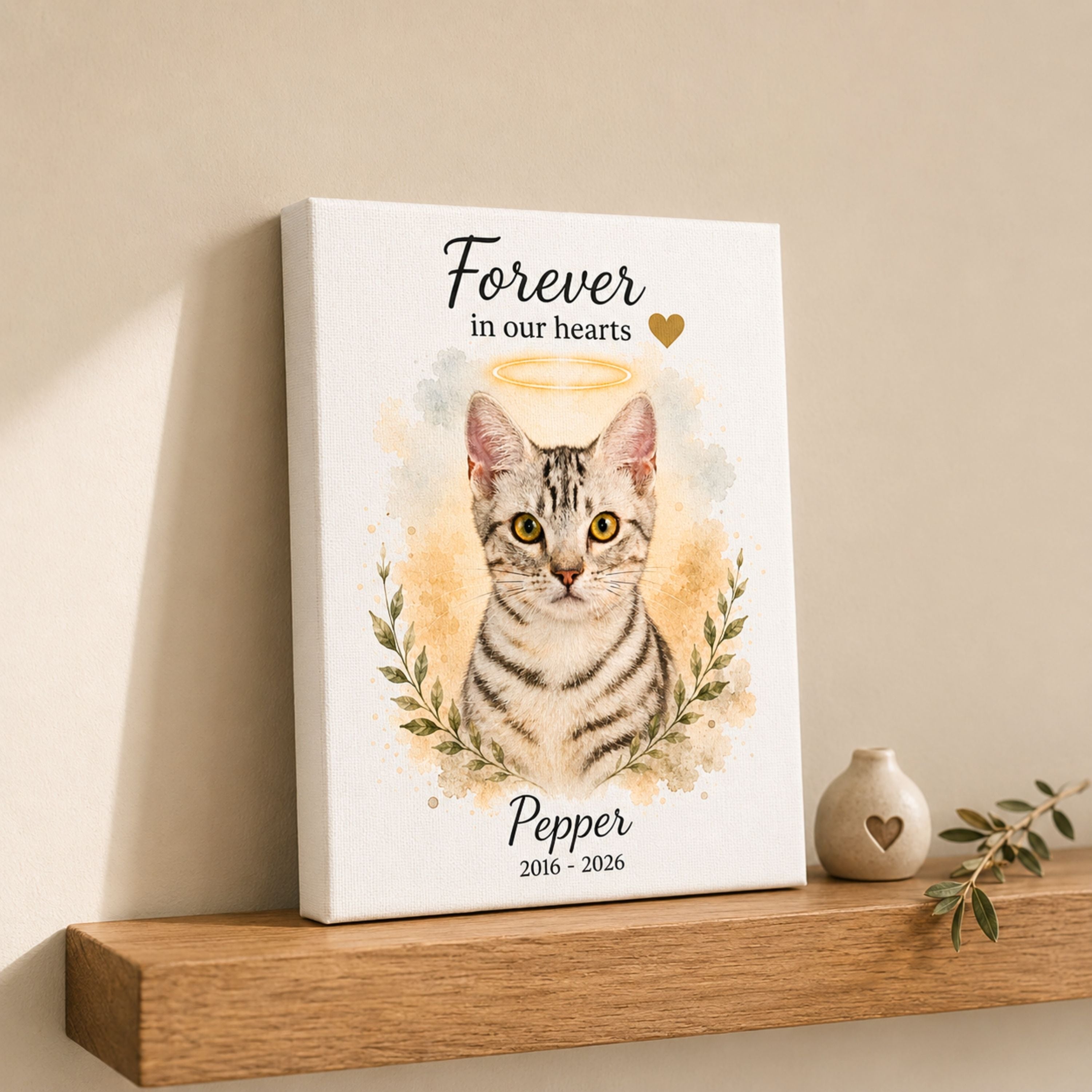Custom Watercolor Pet Memorial Portrait – Forever Loved