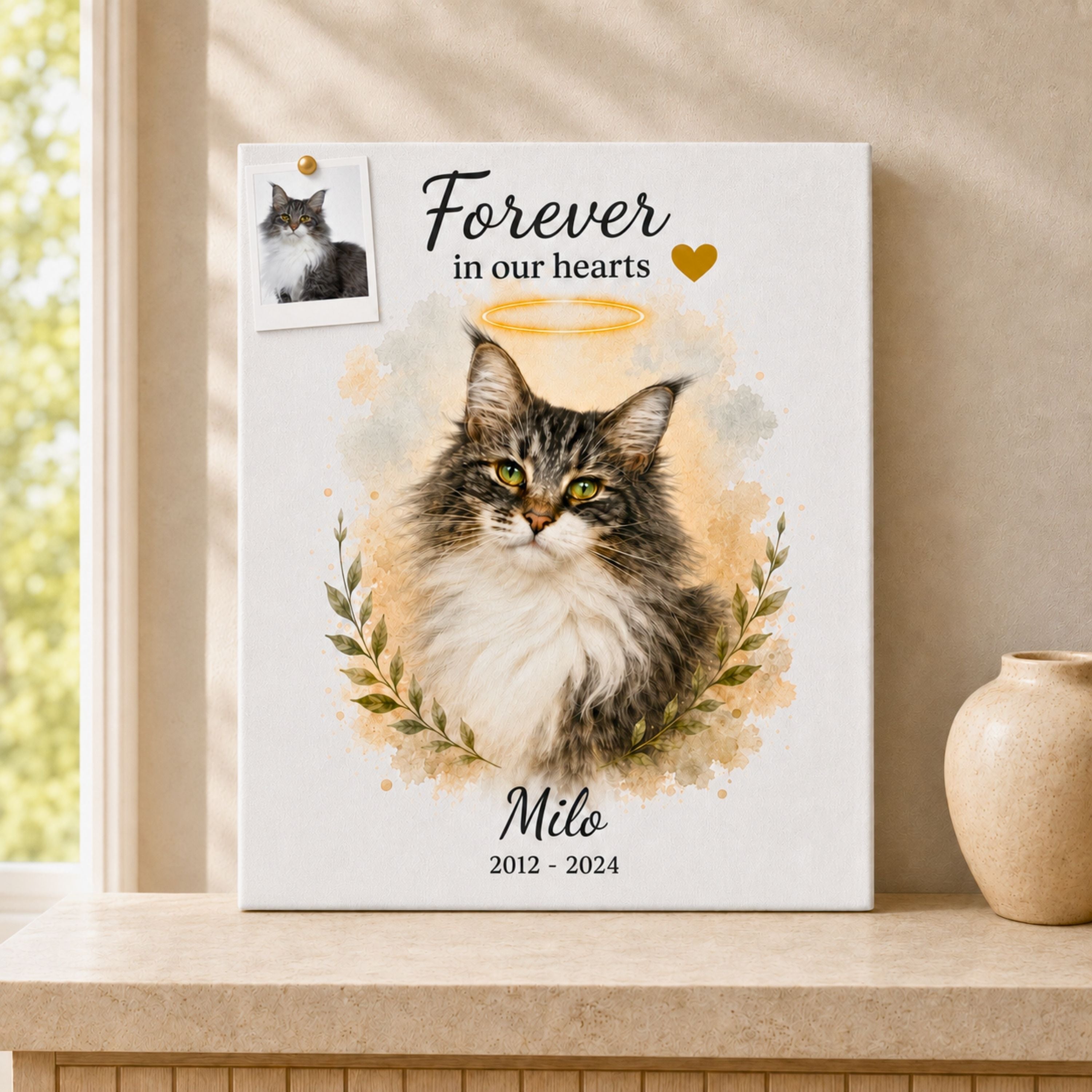 Custom Watercolor Pet Memorial Portrait – Forever Loved