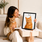 Custom Minimalist Cat Portrait from Photo | Personalized Pet Art