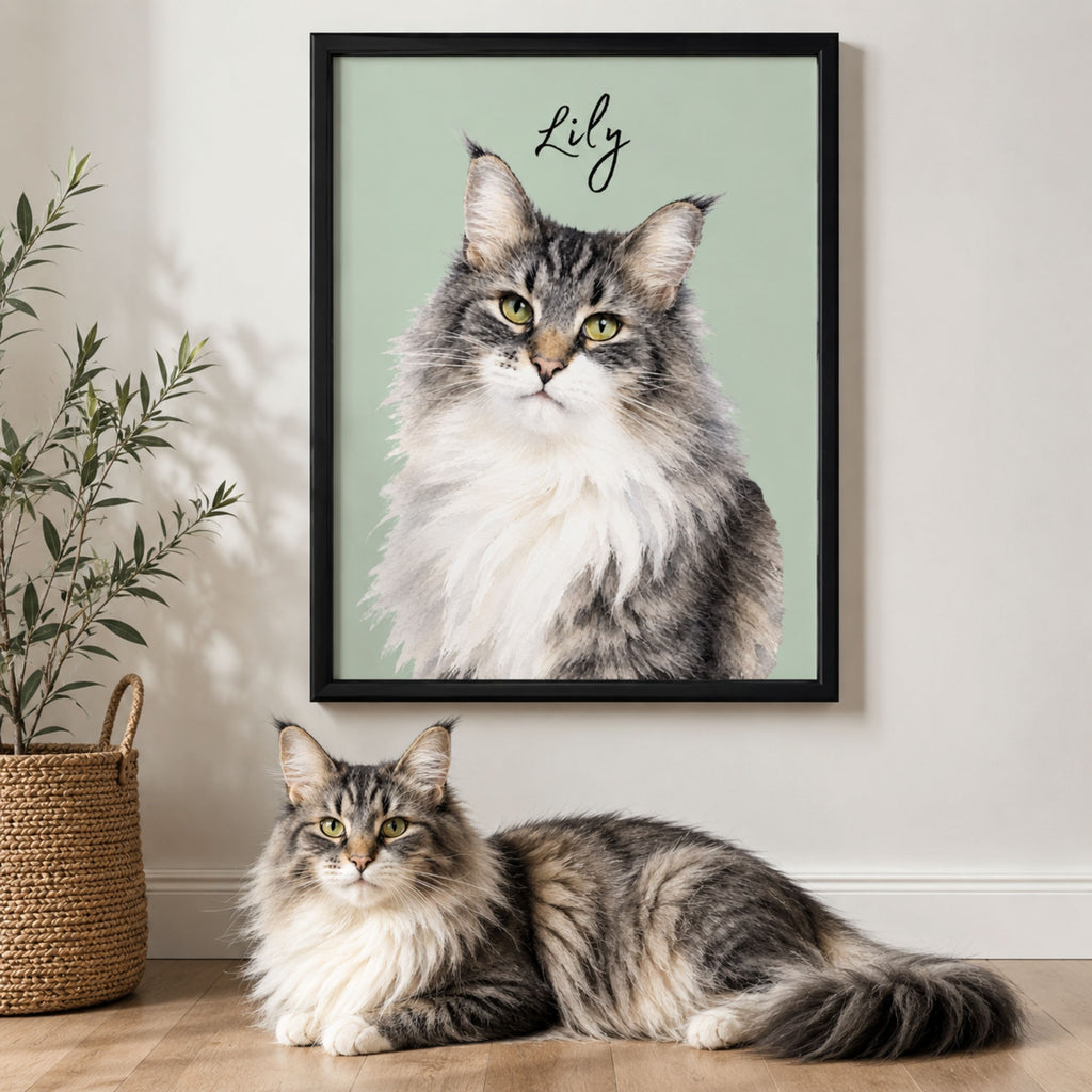 Custom Minimalist Pet Portrait from Photo | Personalized Pet Art