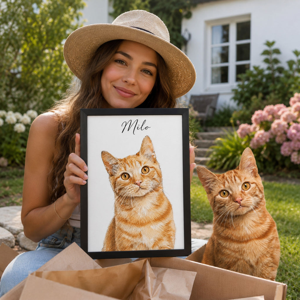 Custom Watercolor Pet Portrait from Photo | Personalized Pet Art