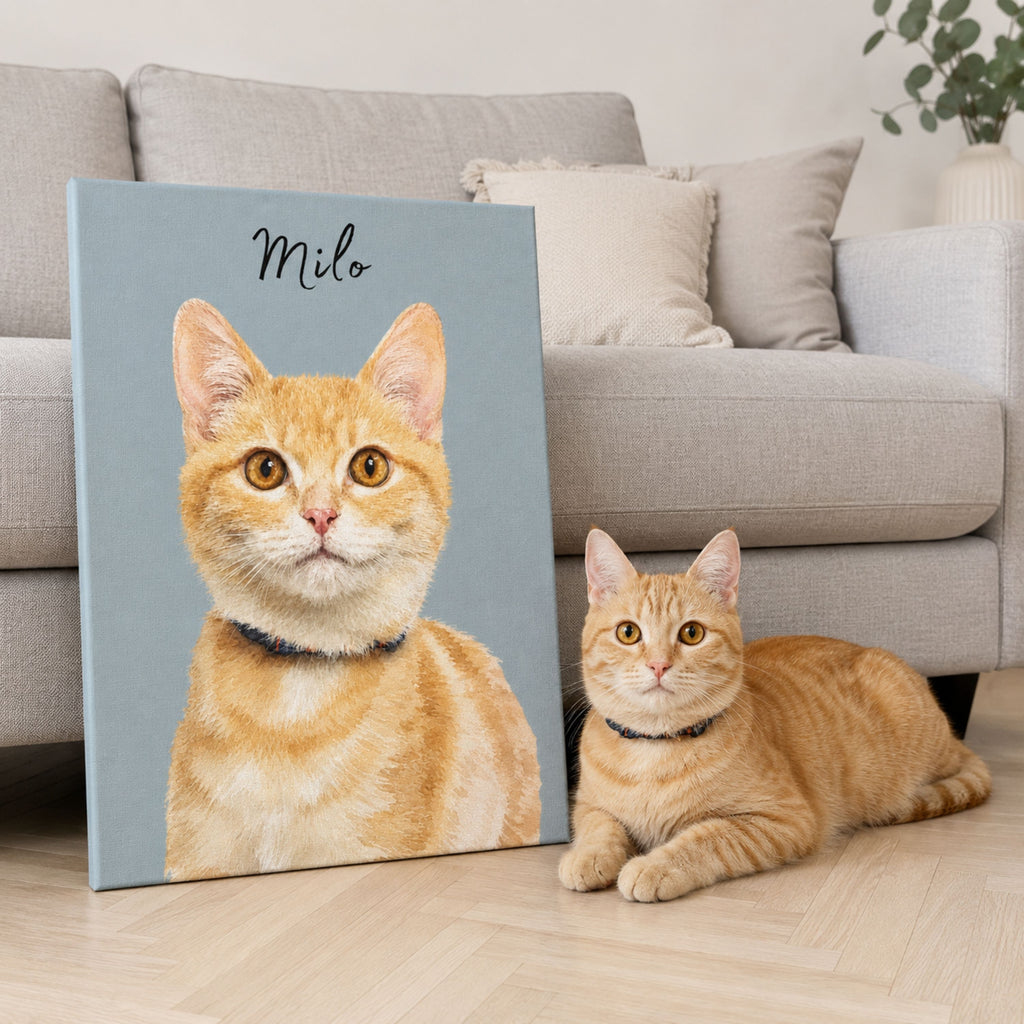 Custom Minimalist Pet Portrait from Photo | Personalized Pet Art