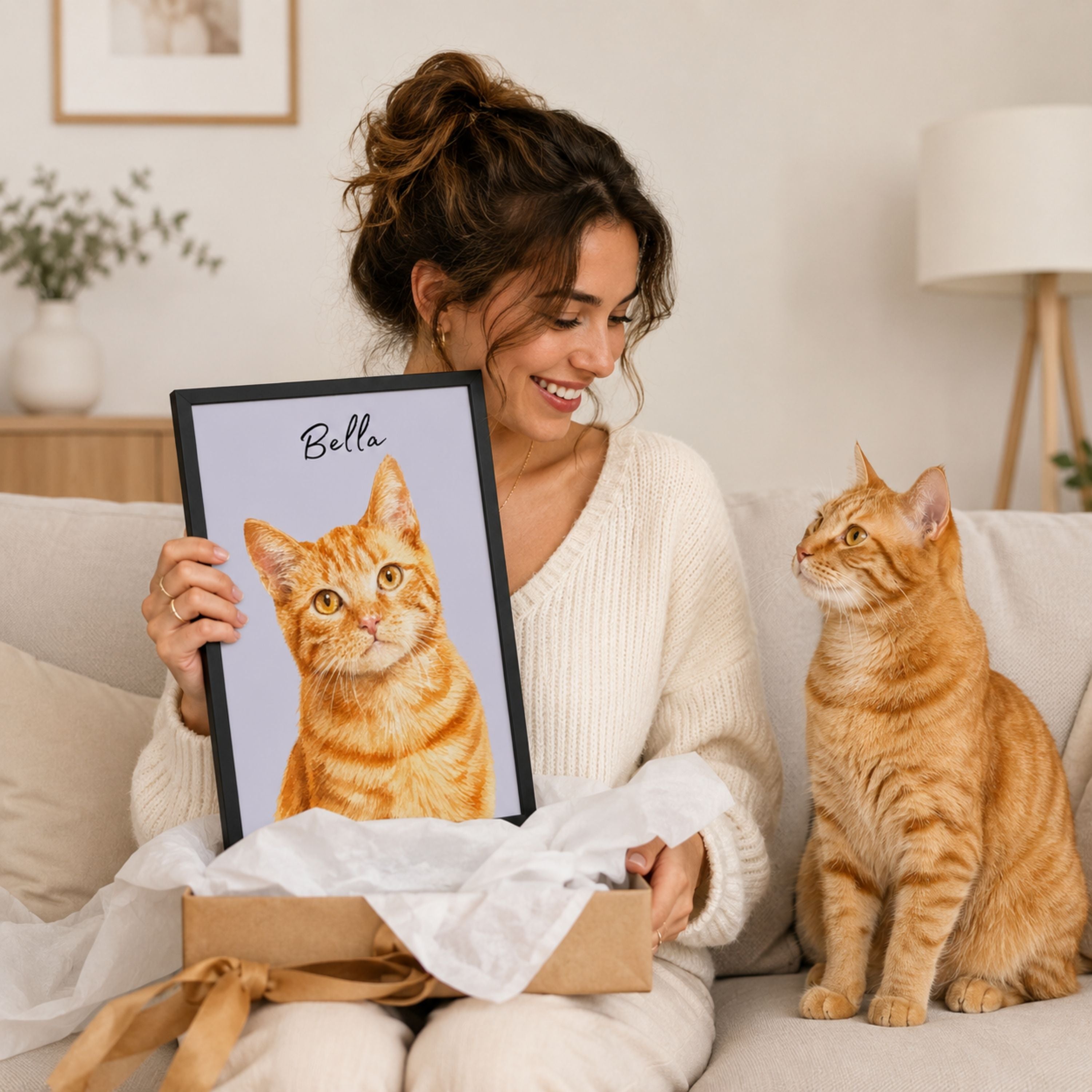 Custom Minimalist Pet Portrait from Photo | Personalized Pet Art