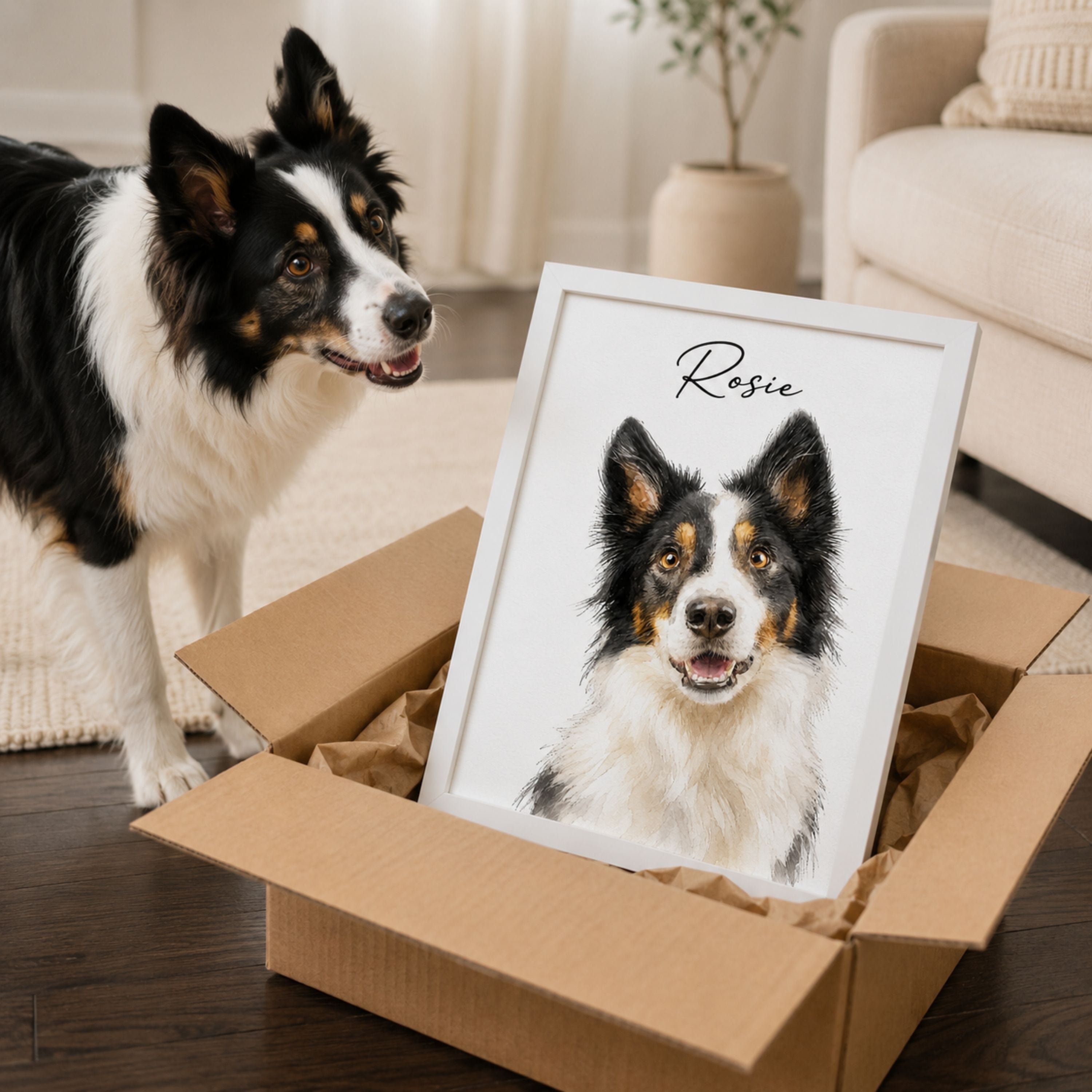 Custom Watercolor Pet Portrait from Photo | Personalized Pet Art