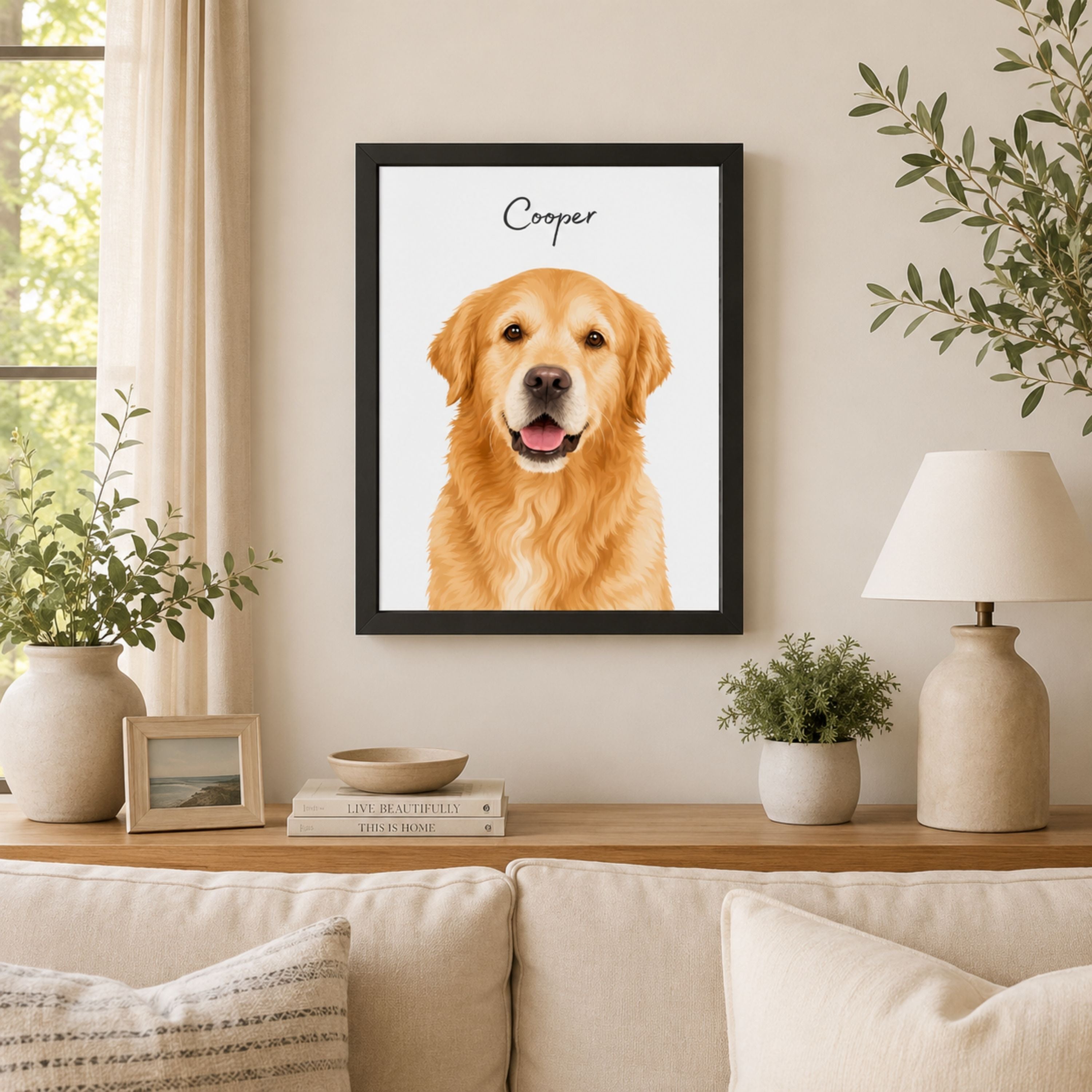 Custom Minimalist Cat Portrait from Photo | Personalized Pet Art