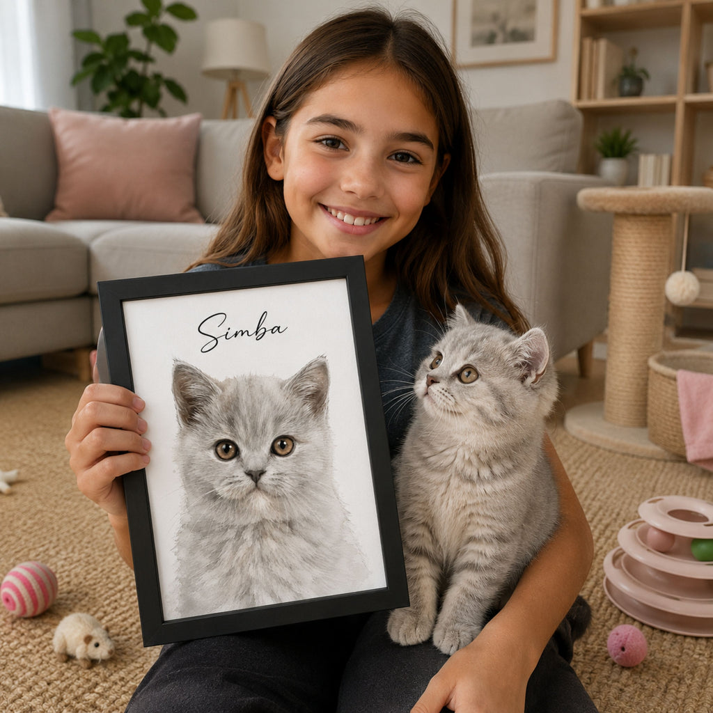 Custom Watercolor Pet Portrait from Photo | Personalized Pet Art