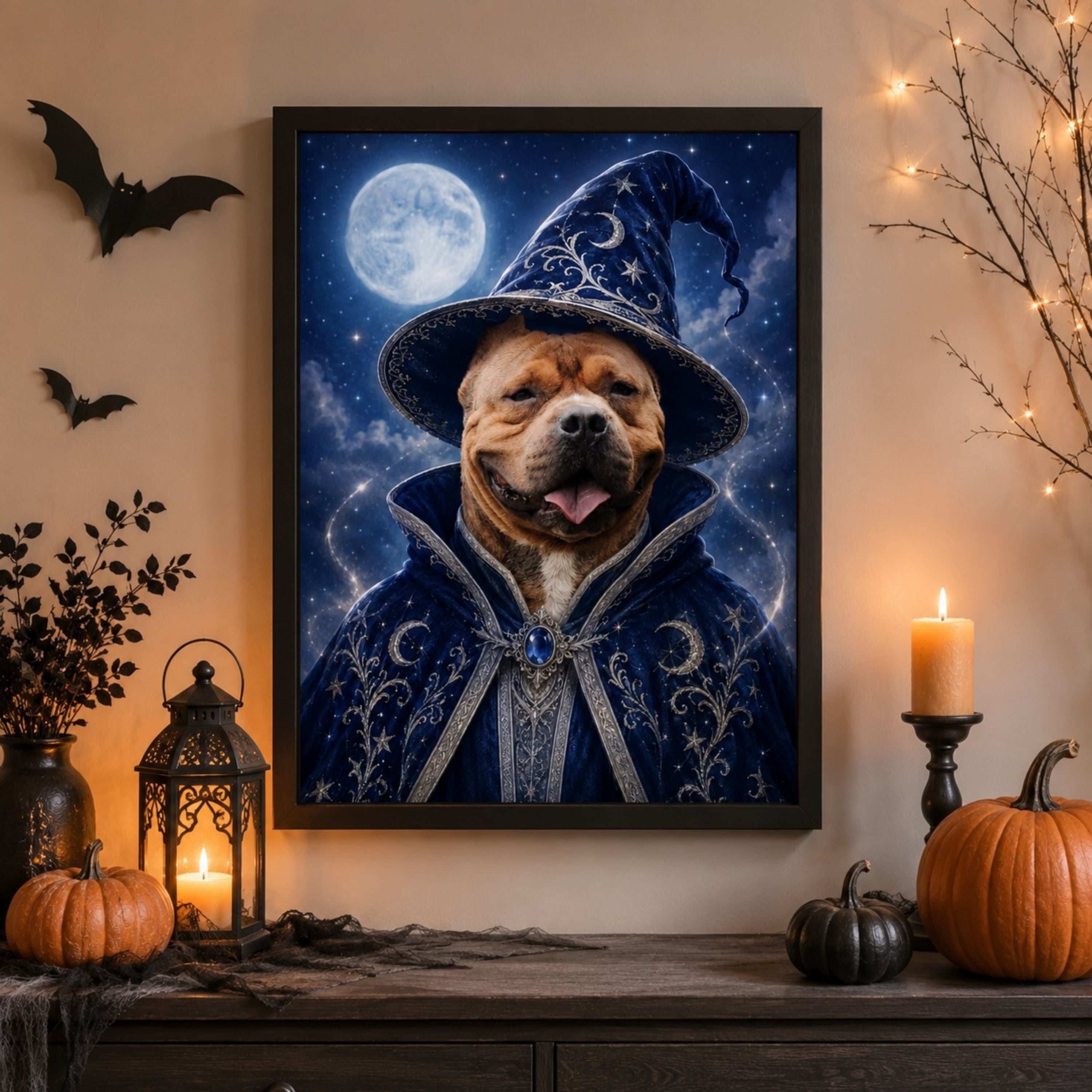 Custom Spooky Royal Pet Portrait | Gothic Halloween Art