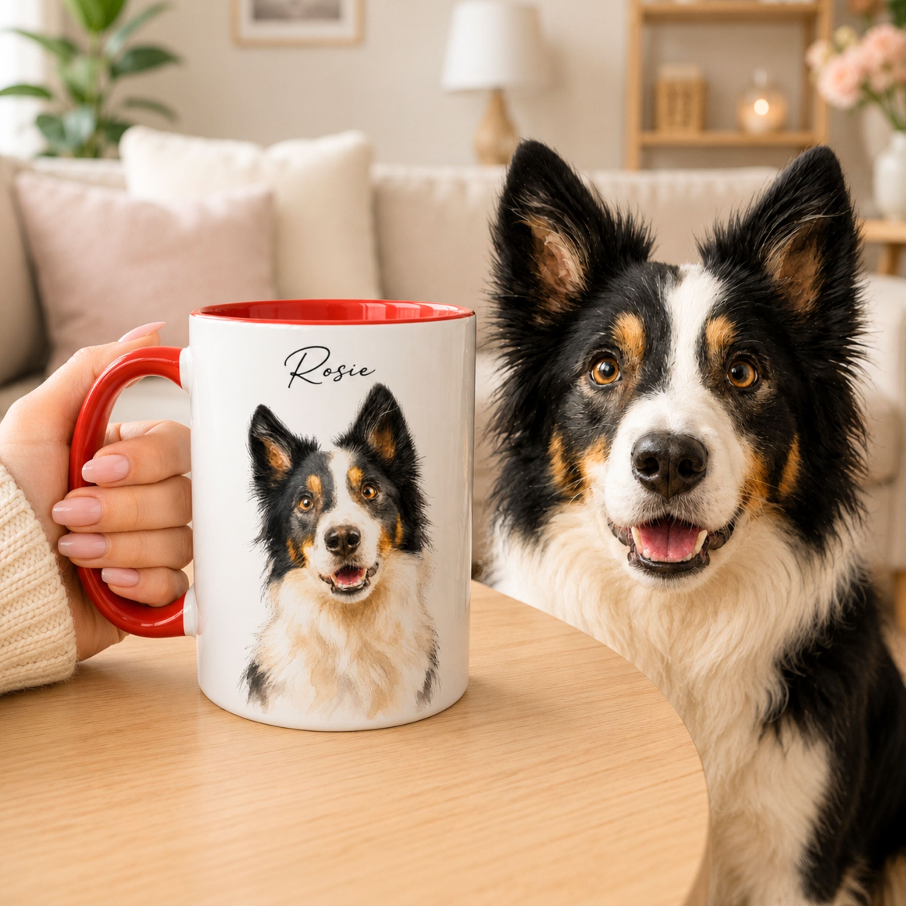 Custom Watercolor Pet Portrait Mug | Personalized Dog & Cat Coffee Cup