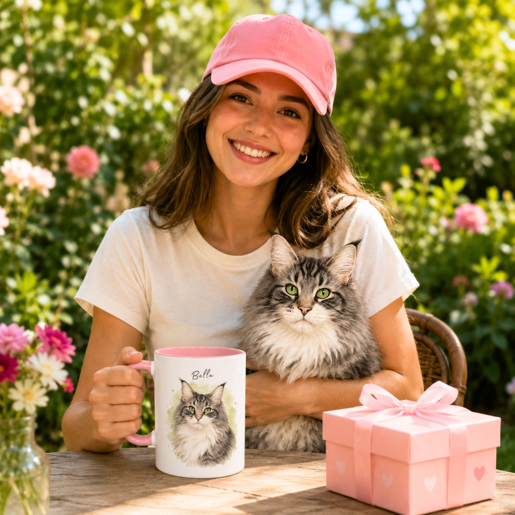 Personalized Watercolor Pet Portrait Mug | Custom Cat & Dog Gift